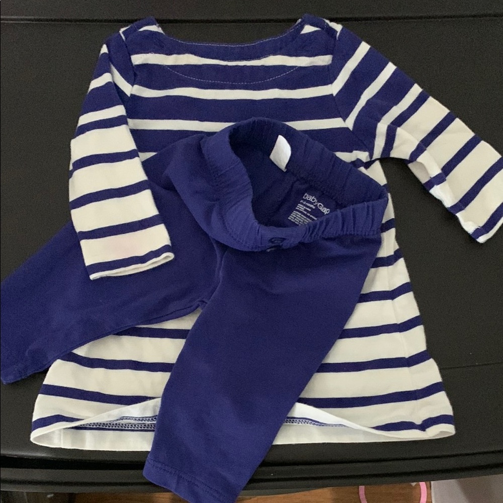 Baby Gap Blue and White Striped Outfit